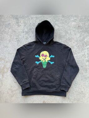 Billionaire Boys Club Ice Cream Cones And Bones Black Pullover Hoodie Size XL